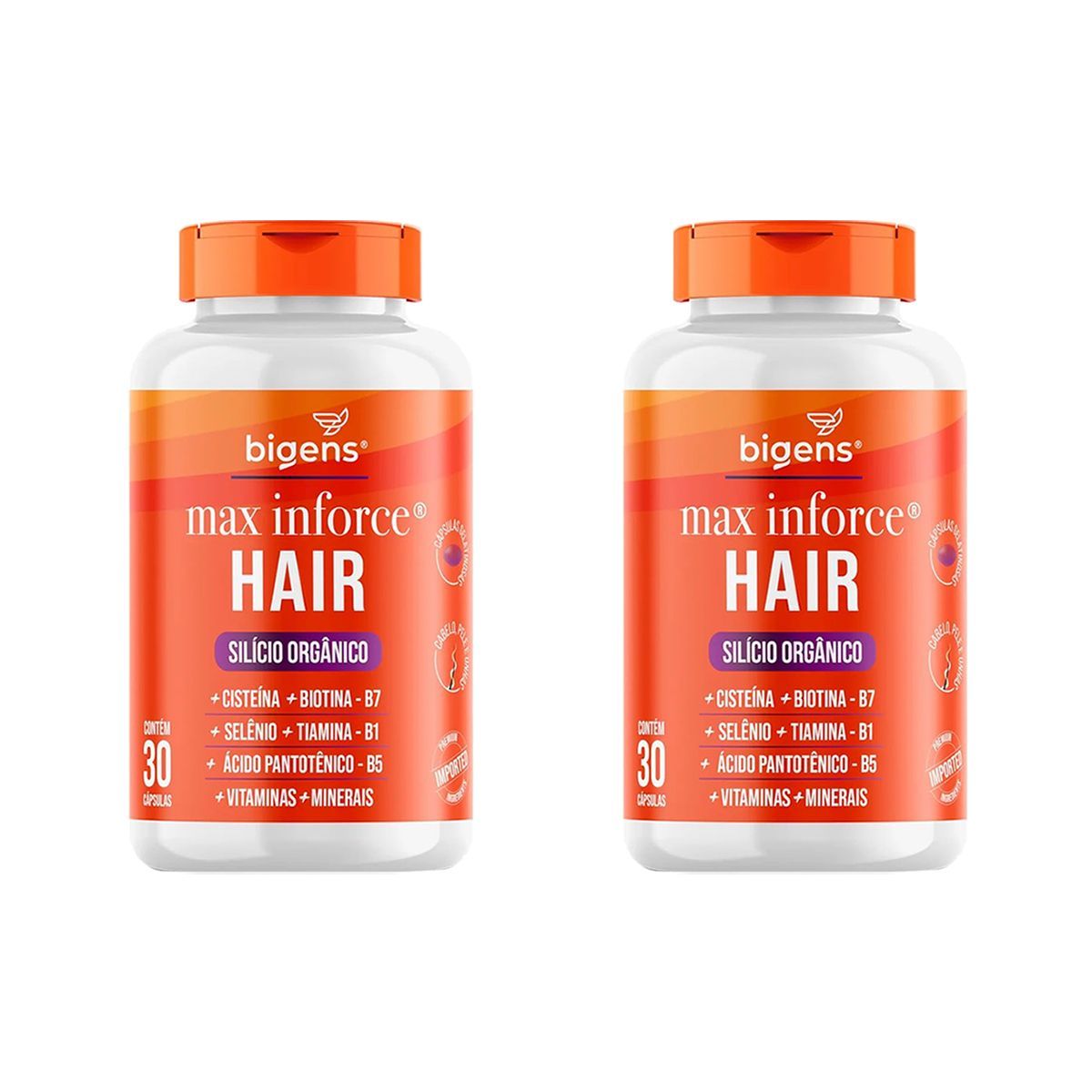 Kit 2X Max Inforce Hair - 30 C�psulas - Bigens