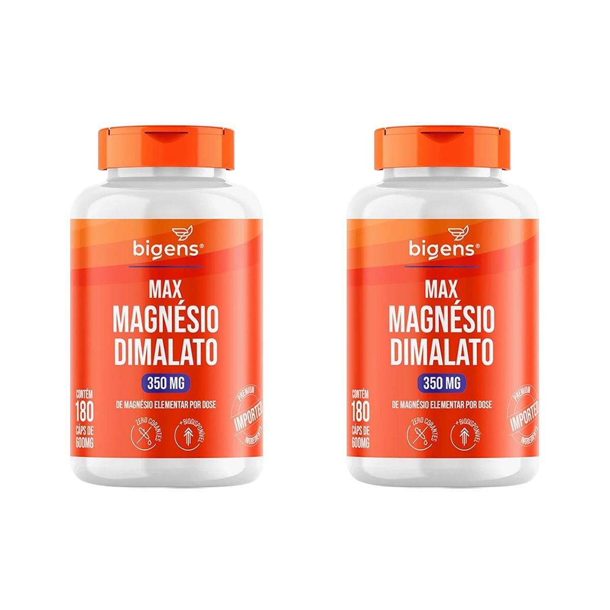 Kit 2X Max Magnesio Dimalato 350mg - 180 C�psulas - Bigens