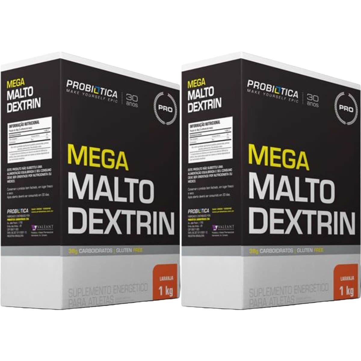 Kit 2X Mega Maltodextrin - 1 Kg Laranja - Probi�tica