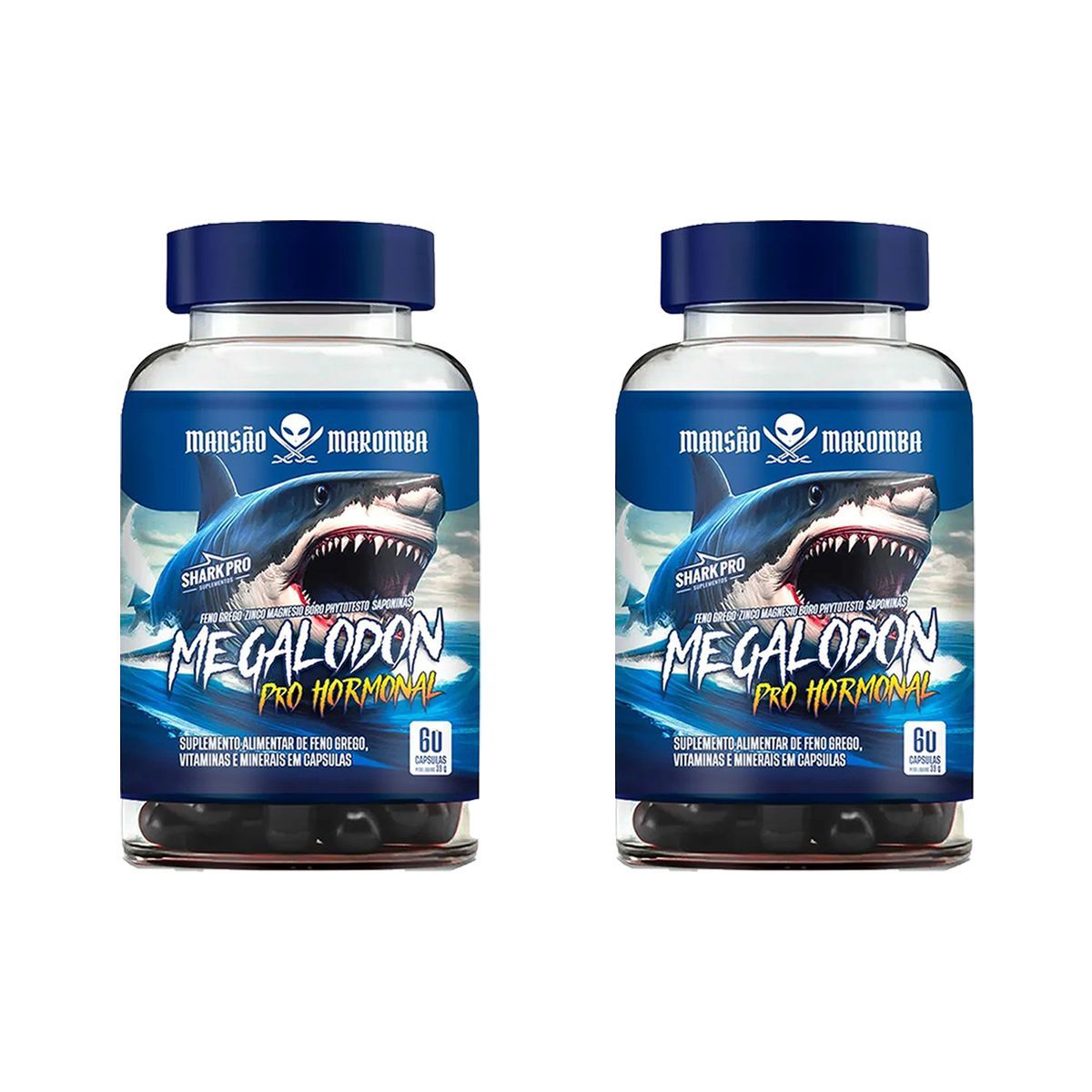 Kit 2X Megalodom Mans�o Maromba - 60 C�psulas - Shark Pro