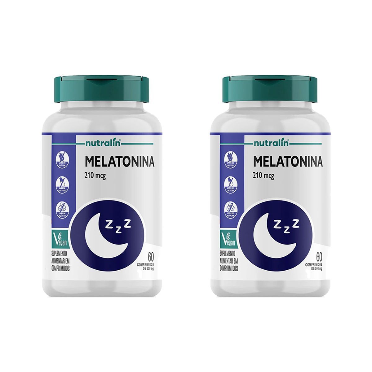 Kit 2X Melatonina - 210mcg 60 comprimidos - Nutralin