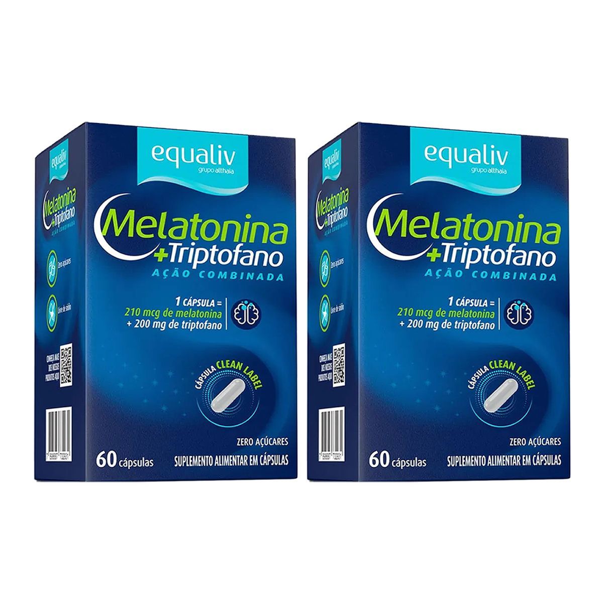 Kit 2X Melatonina e Triptofano - 60 C�psulas - Equaliv