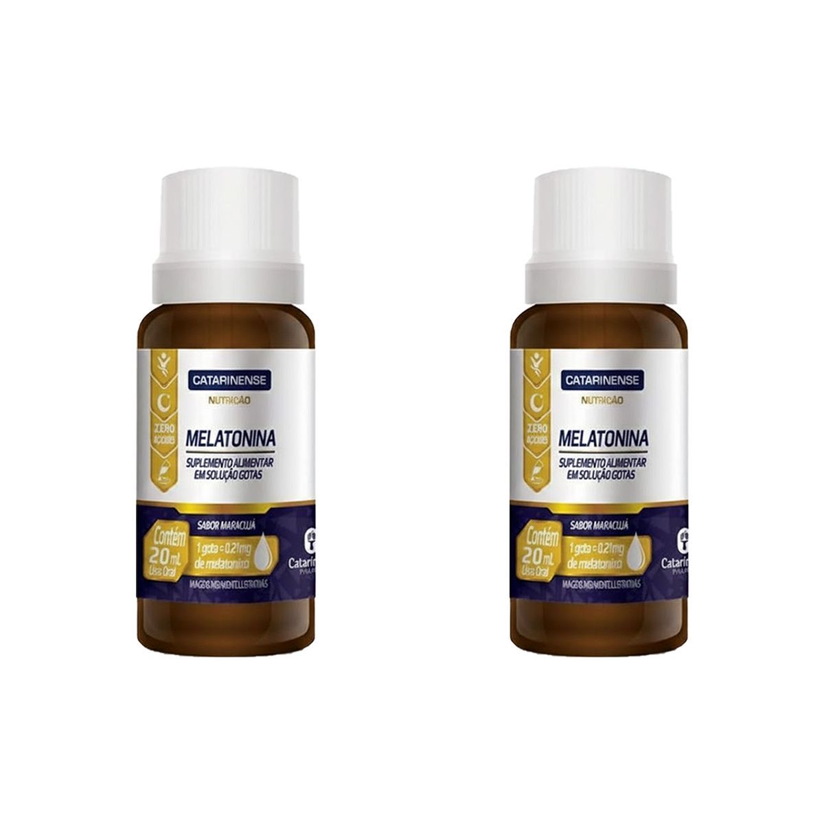 Kit 2X Melatonina em Gotas - 20ml Maracuj� - Catarinense Nutri��o