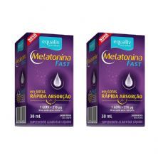 Kit 2X Melatonina Fast Gotas - 30ml Menta - Equaliv