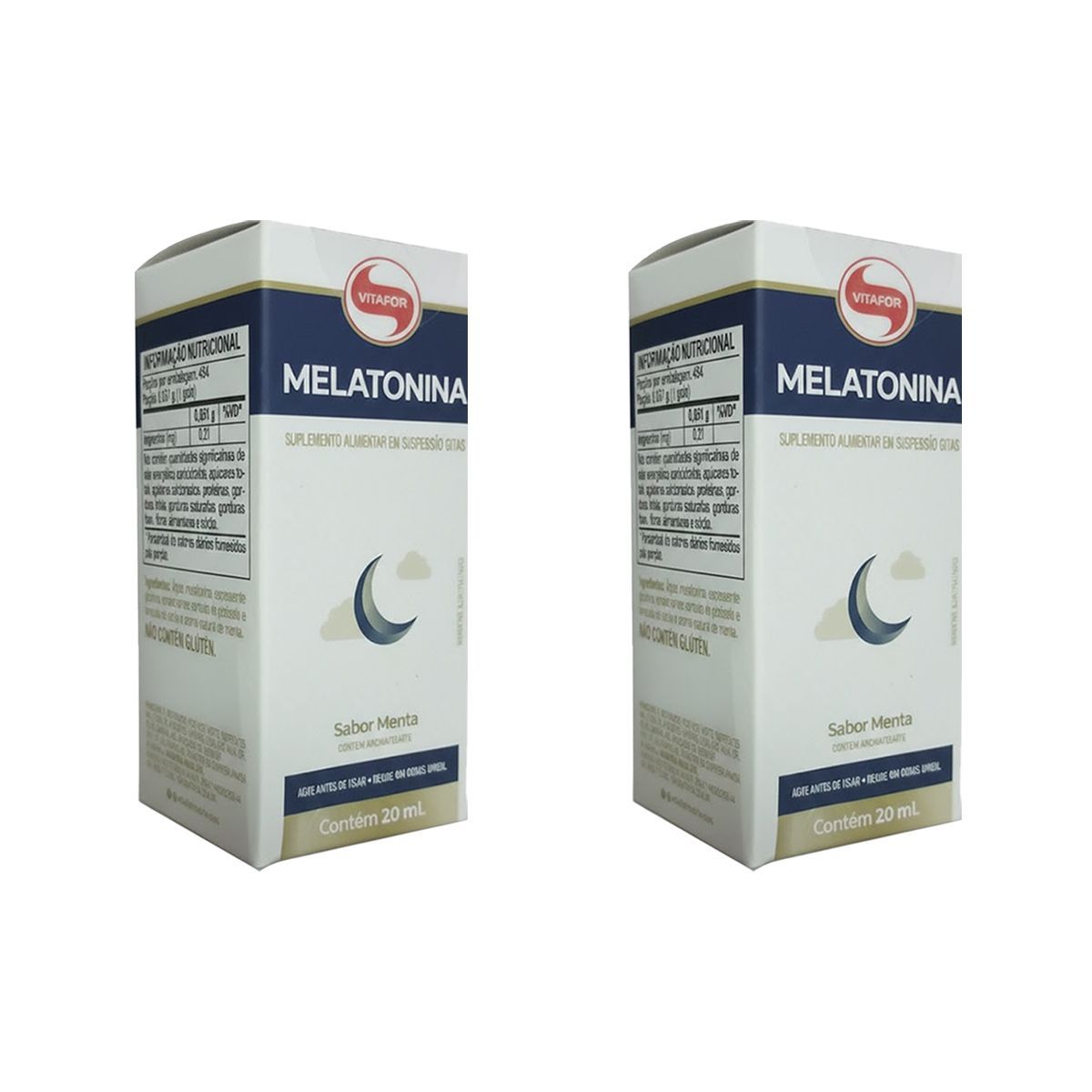 Kit 2X Melatonina Gotas - 20ml Menta - Vitafor