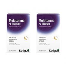 Kit 2X Melatonina + L-Triptofano 500mg - 60 C�psulas - katigu�