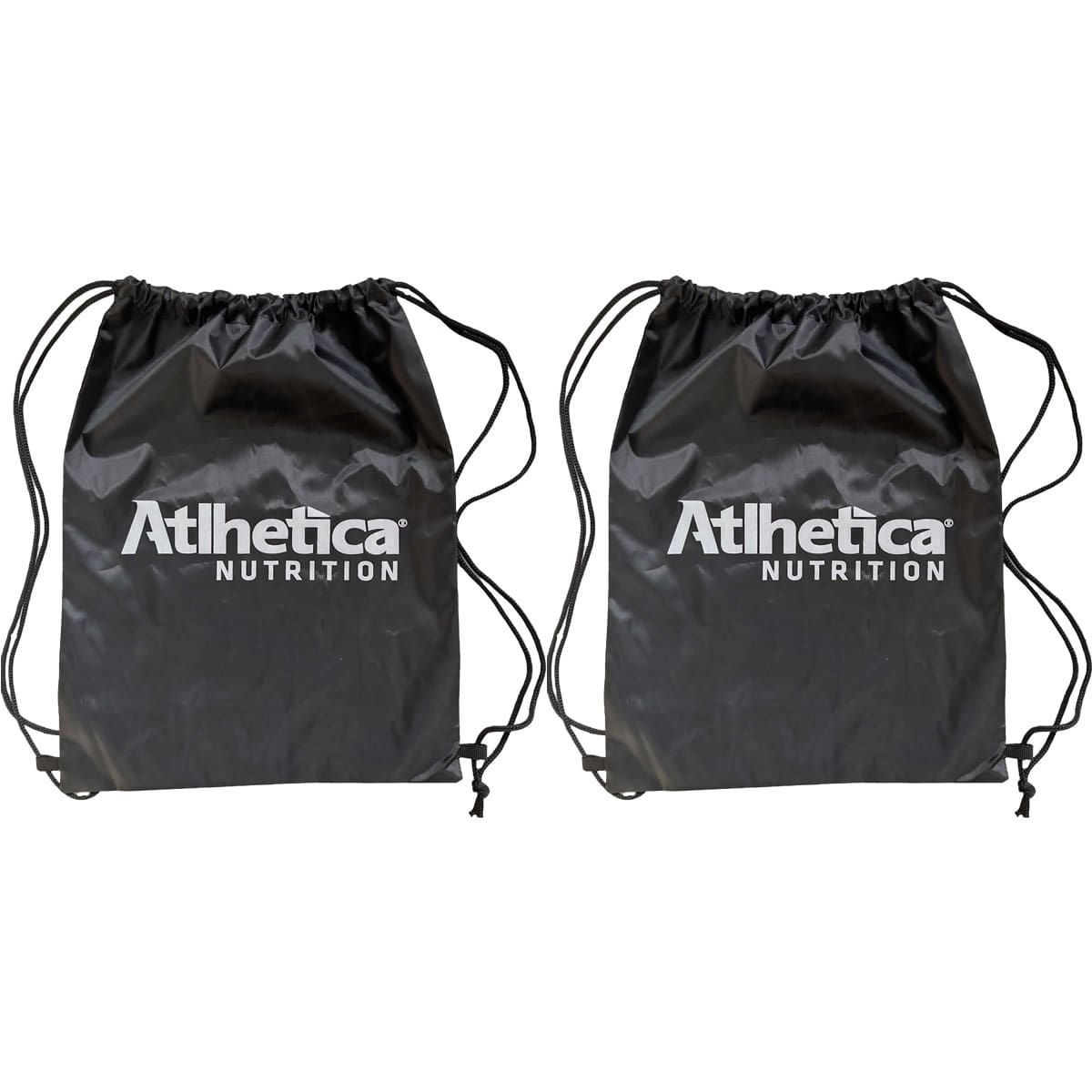 Kit 2X Mochila Saco Nylon - Preta com Branco - Atlhetica Nutrition