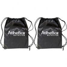 Kit 2X Mochila Saco Nylon - Preta com Branco - Atlhetica Nutrition