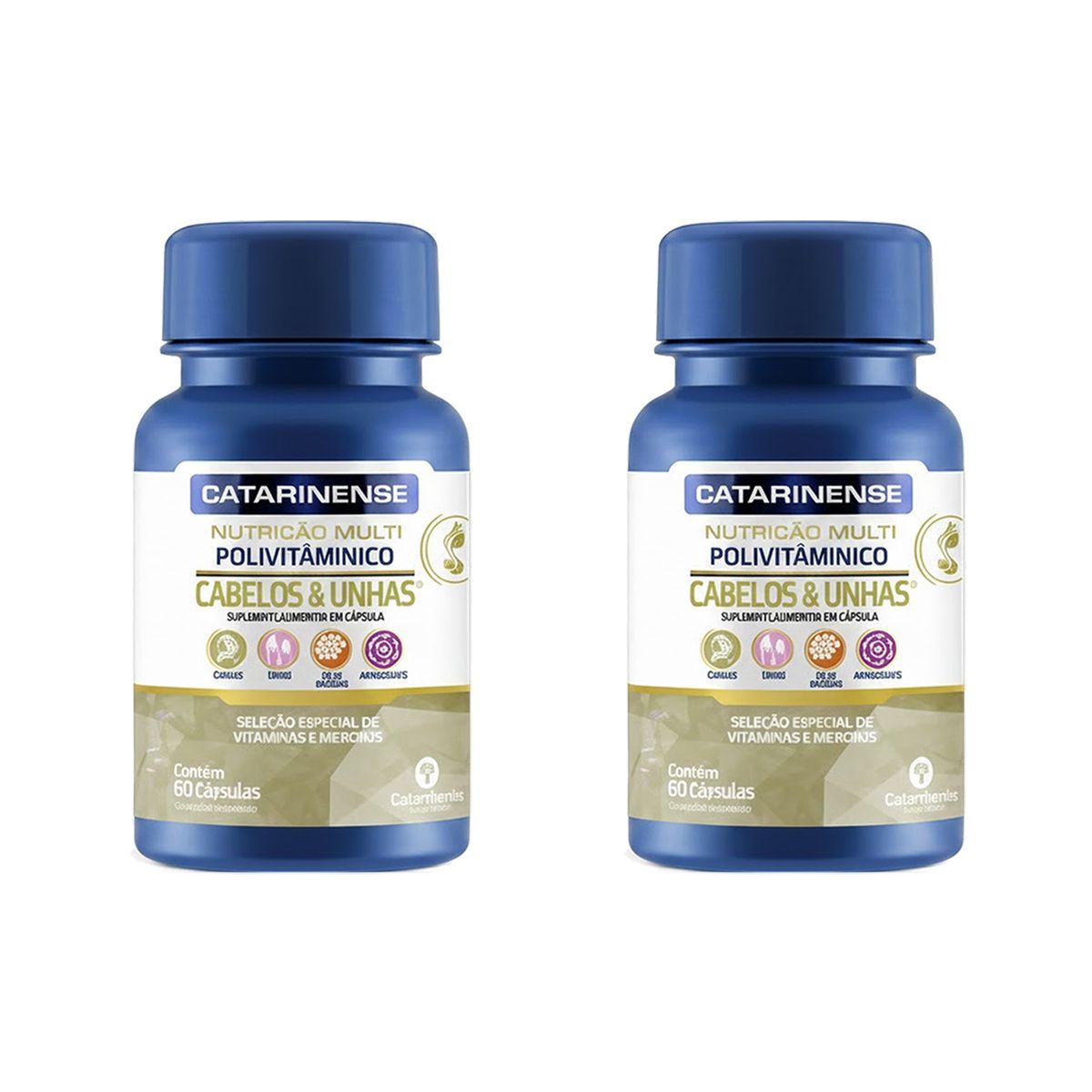 Kit 2X Multi Polivitaminico Cabelos & Unhas - 60 C�psulas - Catarinense Nutri��o