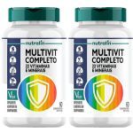 Kit 2X Multivit Completo 22 Vitaminas e Minerais Vegano - 60 Comprimidos - Nutralin