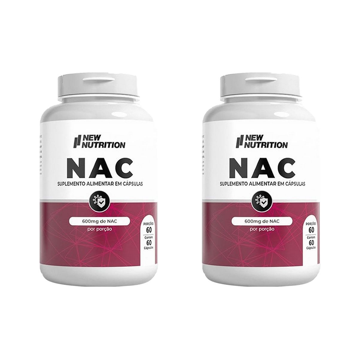 Kit 2X Nac 600mg - 60 C�psulas - NewNutrition
