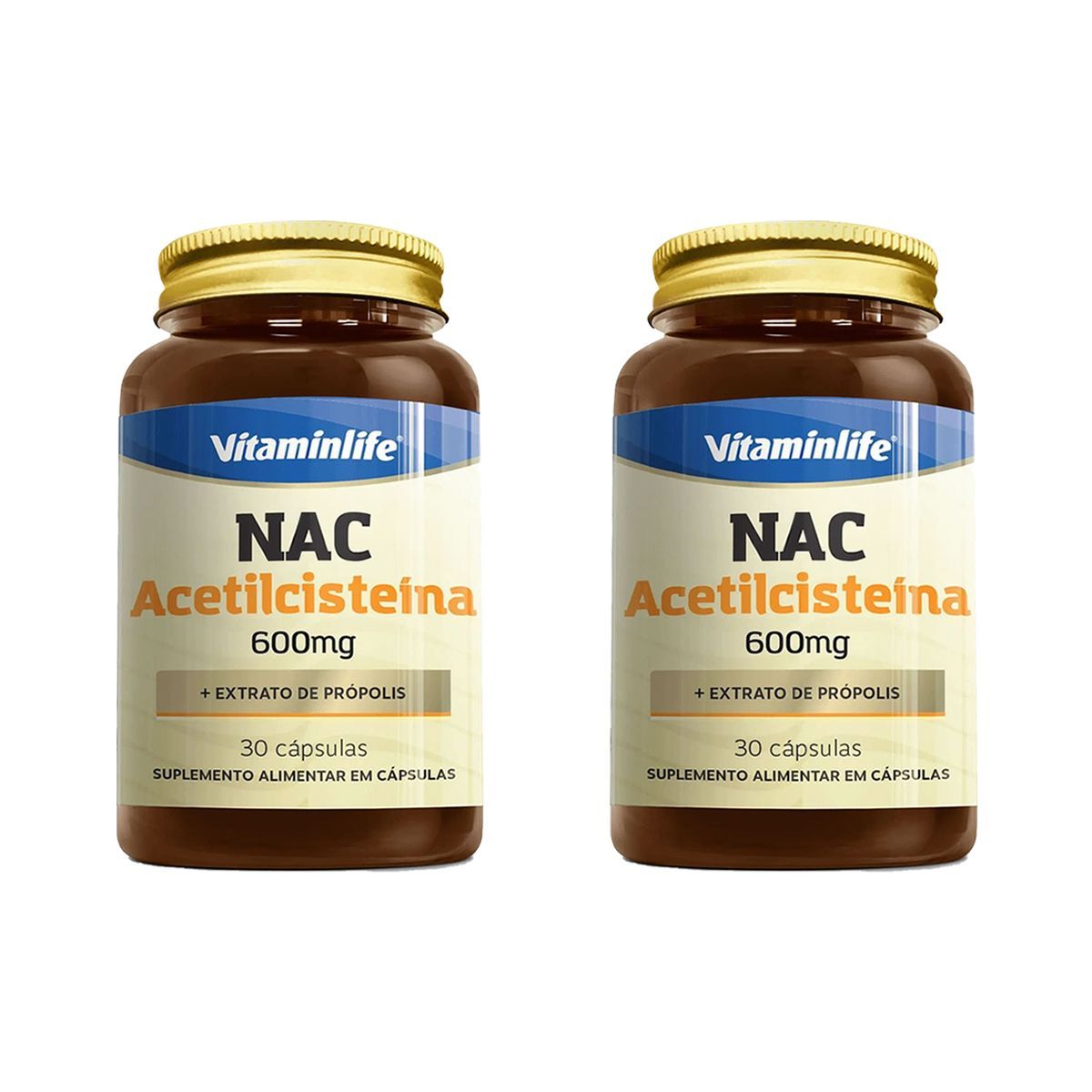 Kit 2X NAC Acetilciste�na + Pr�polis - 30 C�psulas - VitaminLife