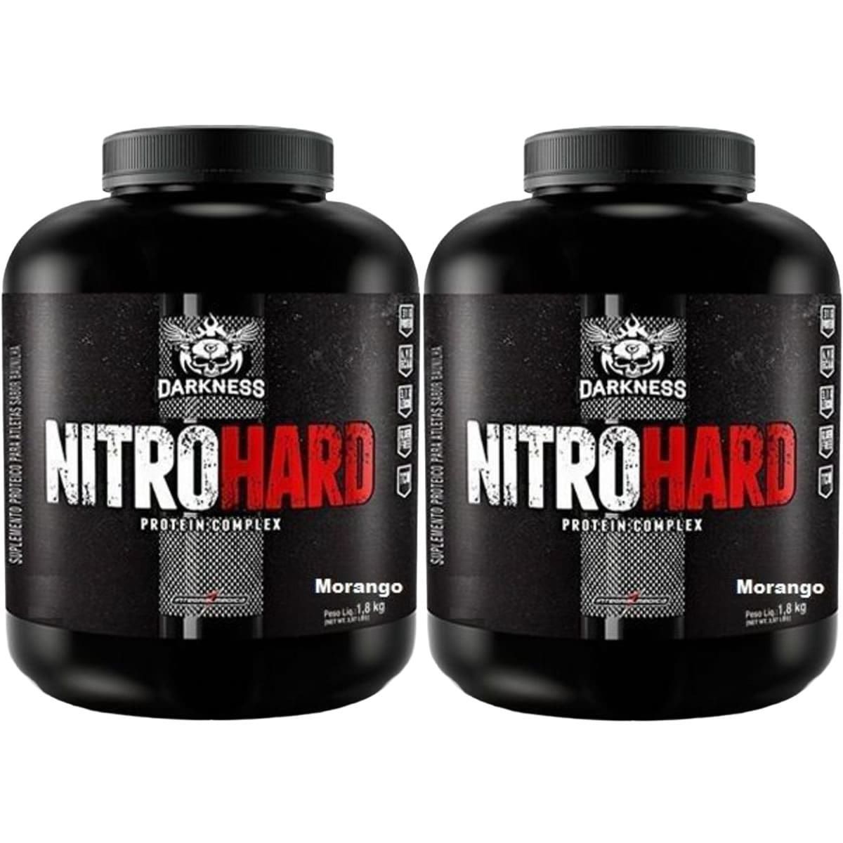 Kit 2X Nitro Hard Protein Complex - 1800g Morango - Integralm�dica