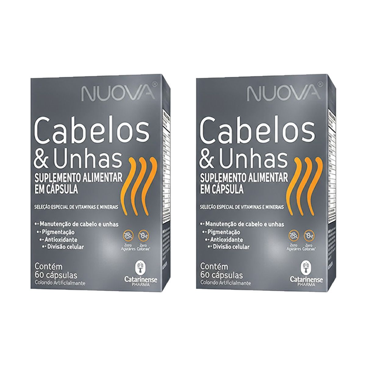 Kit 2X Nuova Cabelos E Unhas - 60 C�psulas - Catarinense Nutri��o