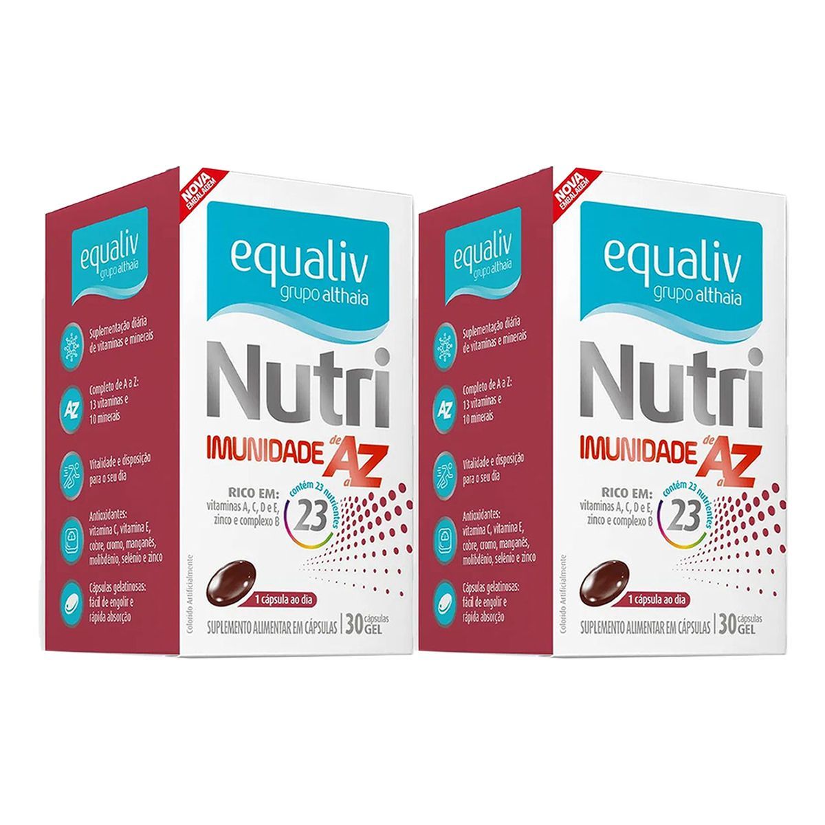 Kit 2X Nutri Imunidade AZ - 30 C�psulas - Equaliv