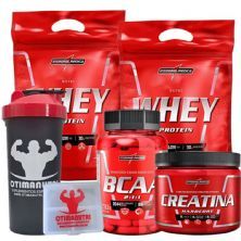 Kit 2X Nutri  Whey Refil Chocolate 907g +1 Amino Bcaa 2044mg 90 C�psulas +1 Creatina 150g Integralm�dica
