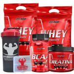 Kit 2X Nutri Whey Refil Morango 907g +1 Amino Bcaa 2044mg 90 C�psulas +1 Creatina 150g Integralm�dica