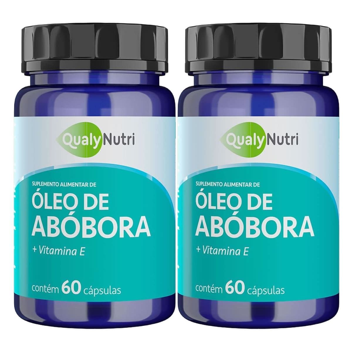 Kit 2X �leo de Ab�bora + Vitamina E - 60 C�psulas - QualyNutri