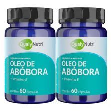 Kit 2X �leo de Ab�bora + Vitamina E - 60 C�psulas - QualyNutri