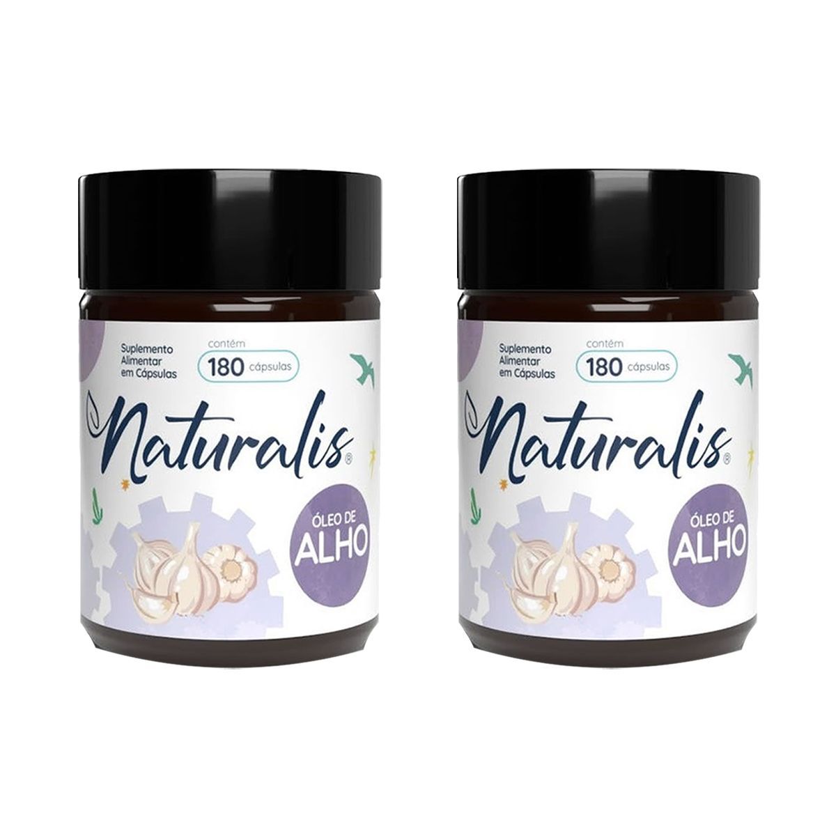 Kit 2X �leo de Alho Cru - 180 C�psulas - Naturalis