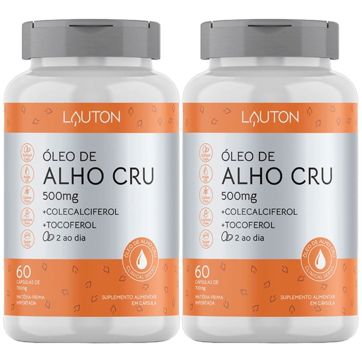 Kit 2X �leo de Alho Cru - 60 C�psulas - Lauton Nutrition