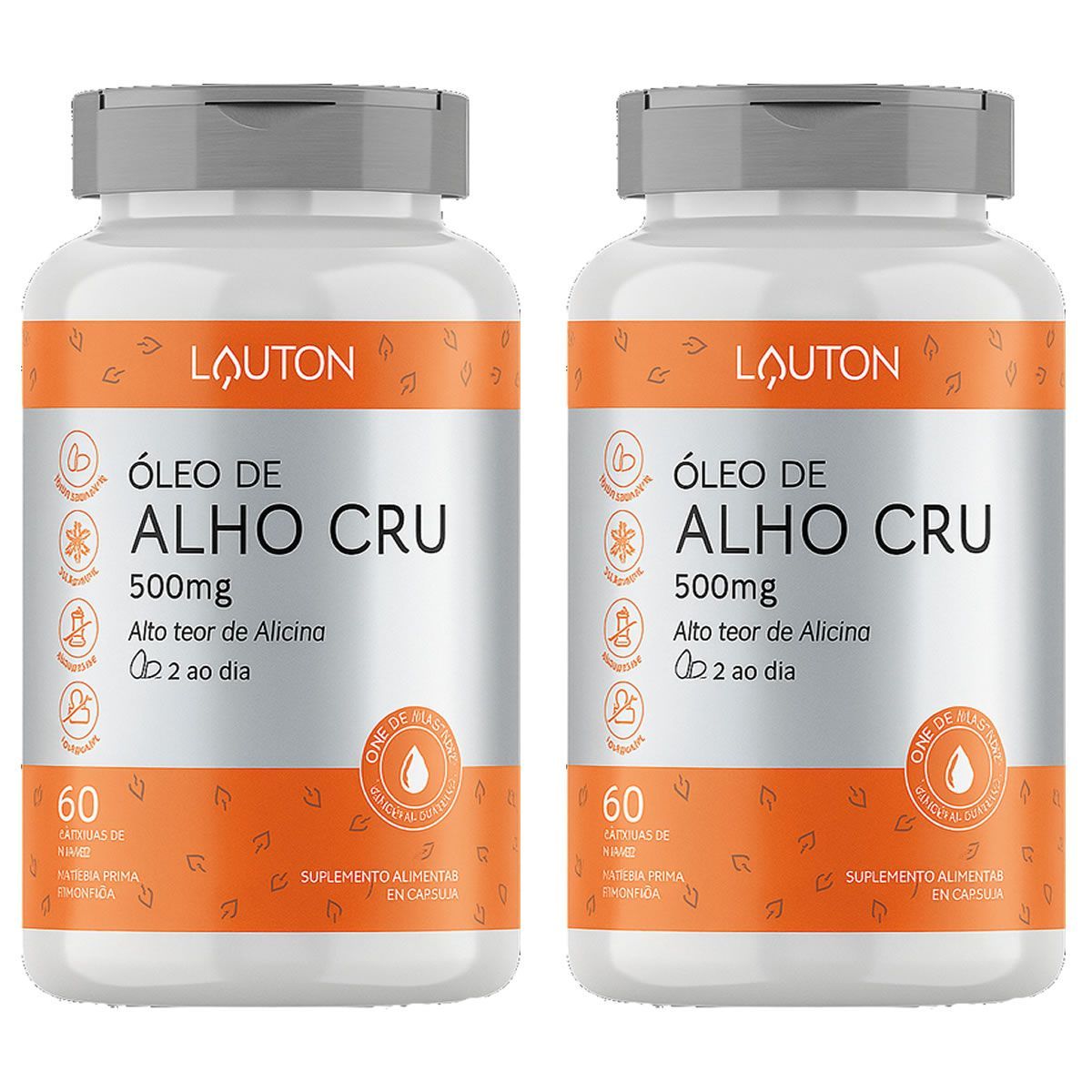 Kit 2X �leo de Alho Cru - 60 C�psulas - Lauton Nutrition