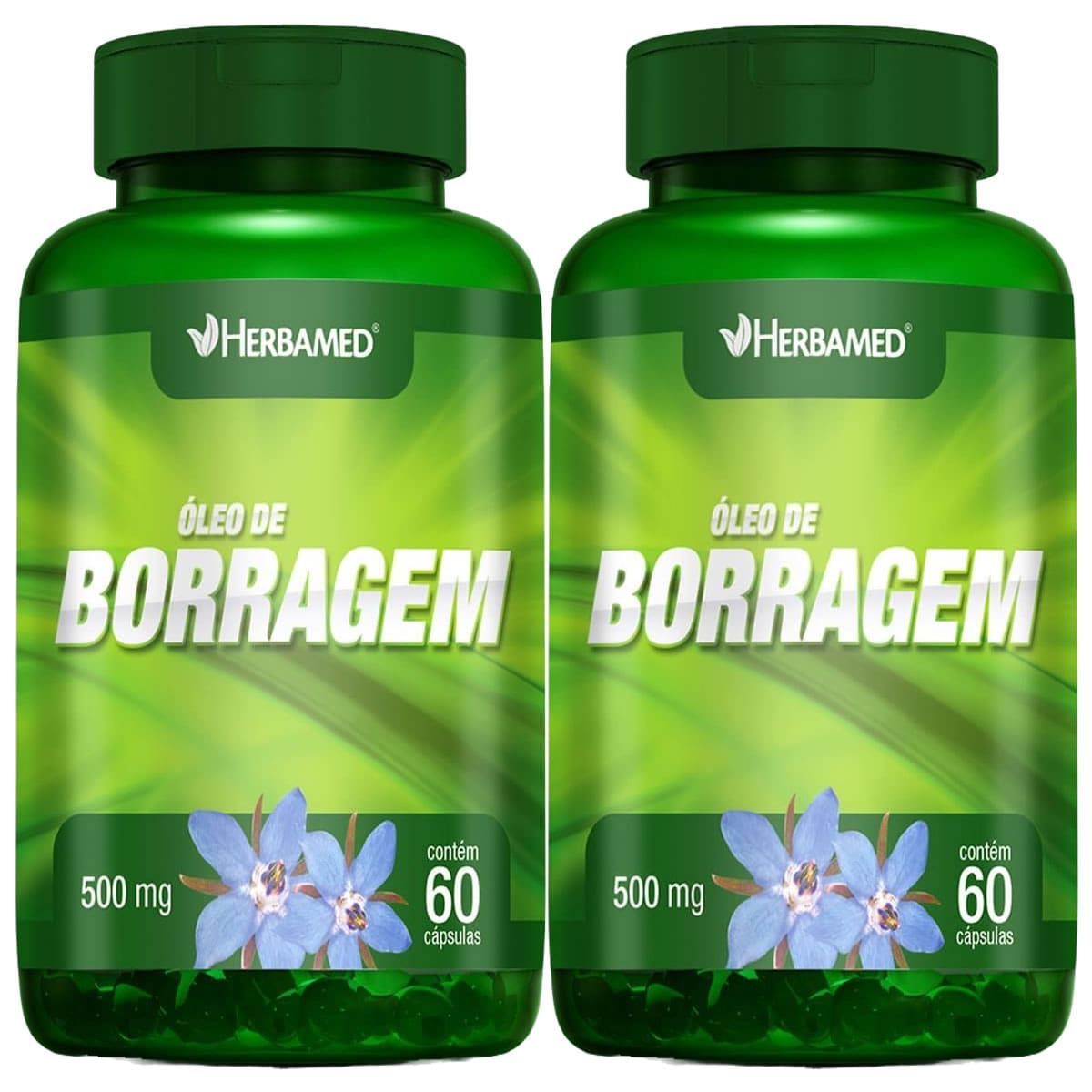 Kit 2X �leo de Borragem - 60 C�psulas - Herbamed
