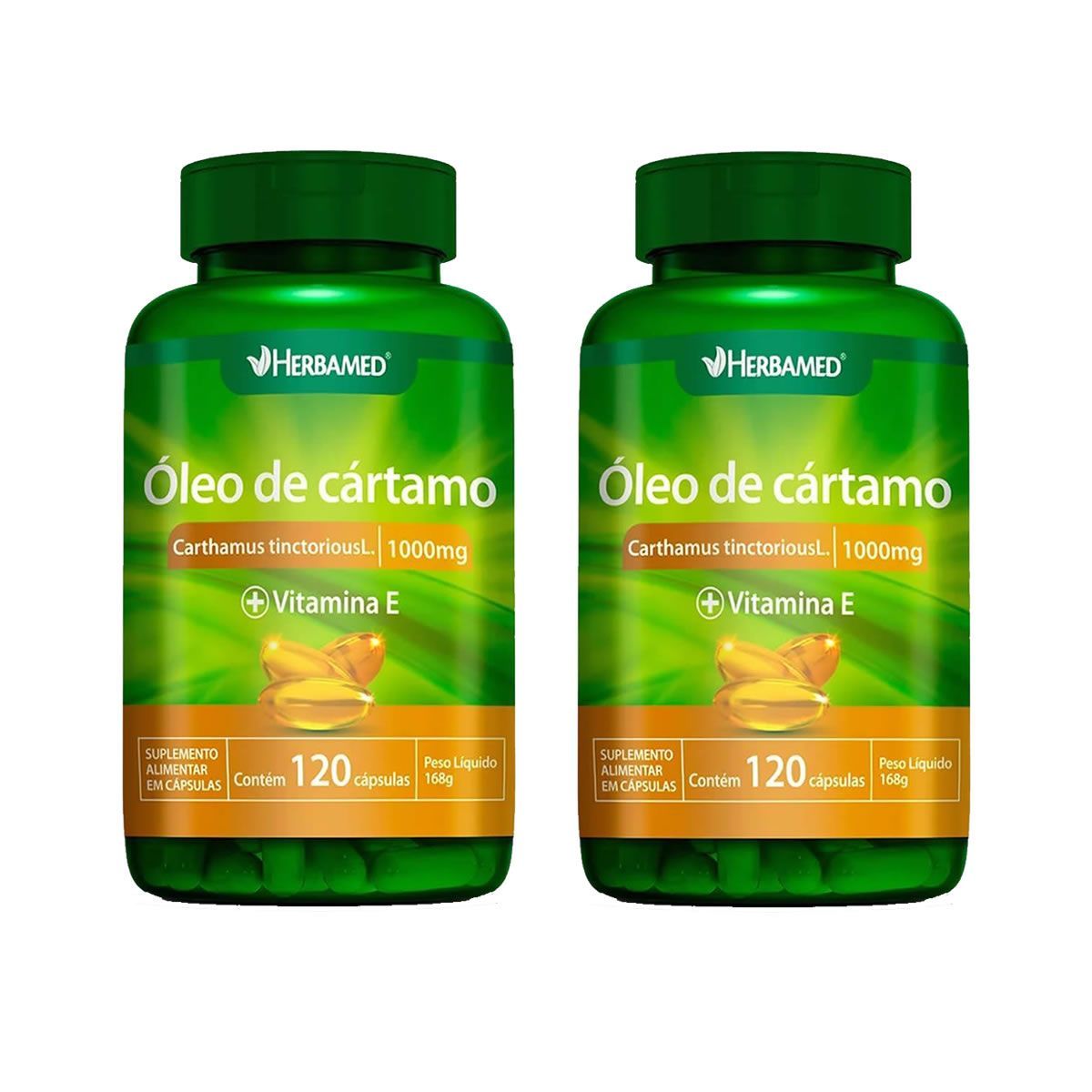Kit 2X �leo de C�rtamo com Vitamina E -  120 C�psulas - Herbamed