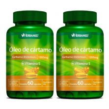Kit 2X Oleo de Cartamo com Vitamina E - 60 C�psulas - Herbamed