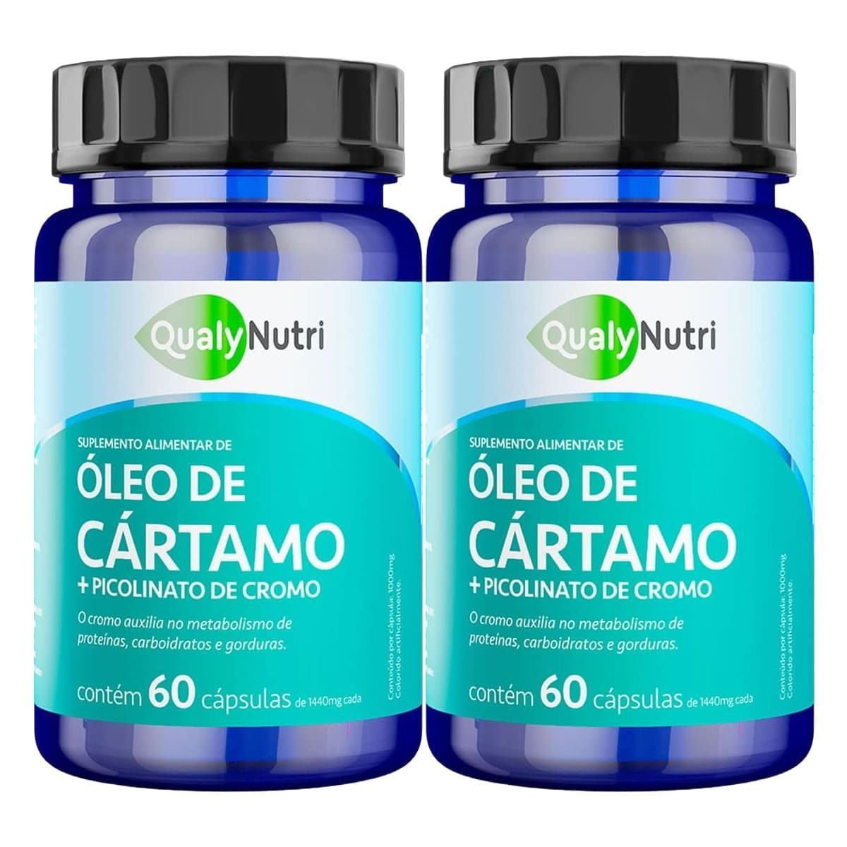 Kit 2X �leo de C�rtamo + Picolinato de Cromo - 60 C�psulas - QualyNutri