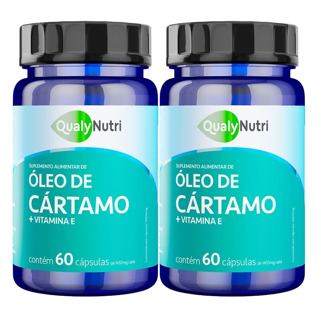 Kit 2X �leo de C�rtamo + Vitamina E - 60 C�psulas - QualyNutri
