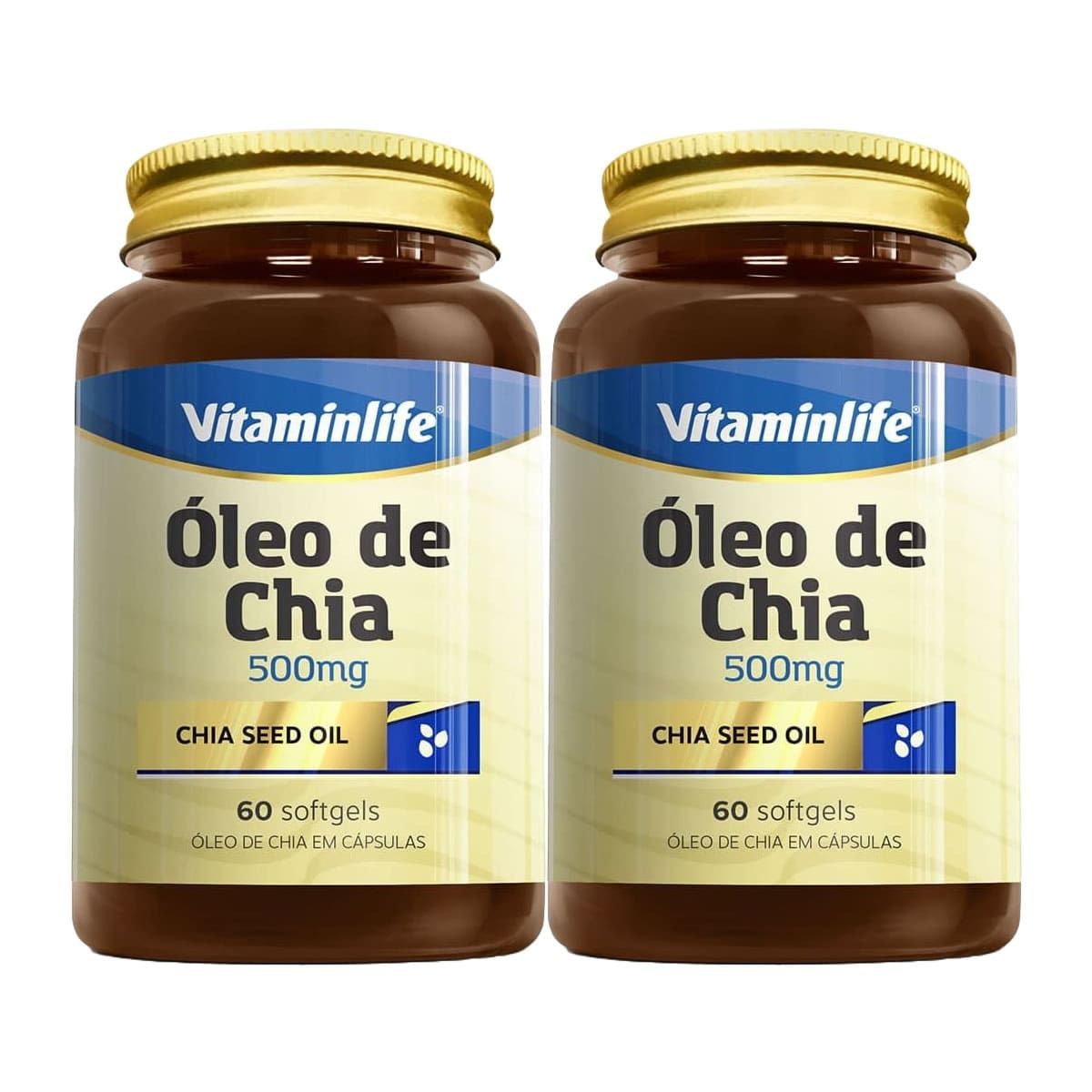Kit 2X �leo de Chia 500mg - 60 Softgels - Vitaminlife
