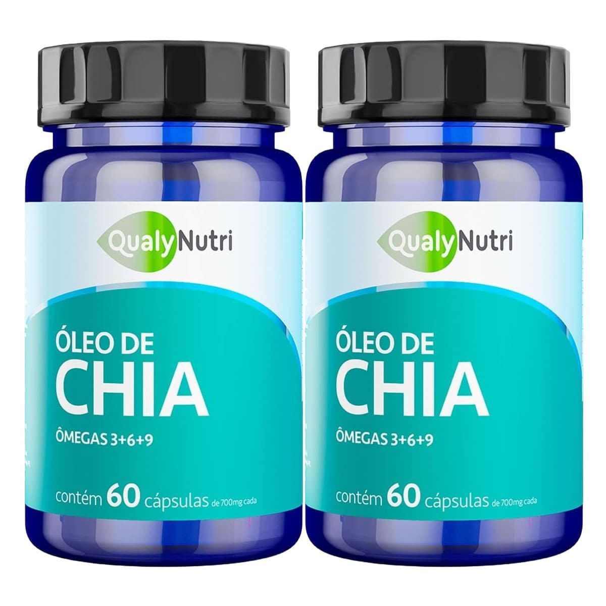Kit 2X �leo de Chia - 60 C�psulas - QualyNutri
