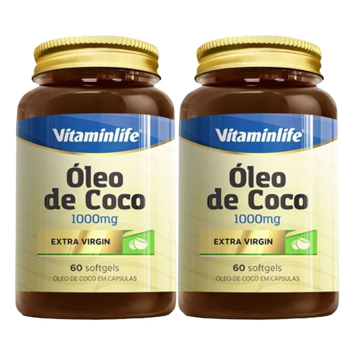 Kit 2X �leo de Coco 1000mg - 60 C�psulas - VitaminLife