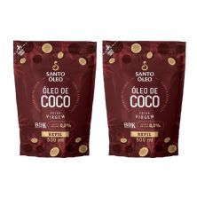 Kit 2X Oleo de Coco de Pelicula - Refil 500ml Extravirgem - Santo �leo