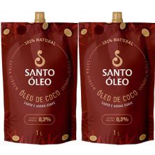 Kit 2X �leo de Coco Extra Virgem de Pel�cula - 1000ml Refil - Santo �leo