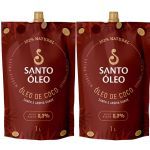 Kit 2X �leo de Coco Extra Virgem de Pel�cula - 1000ml Refil - Santo �leo