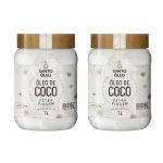 Kit 2X �leo de Coco Extra Virgem de Polpa - 1000ml Natural - Santo �leo