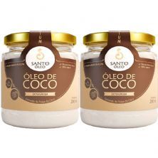 Kit 2X �leo de Coco Extra Virgem de Polpa  - 200ml - Santo �leo