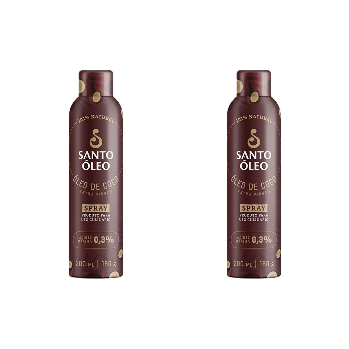 Kit 2X �leo de Coco Extravirgem - 200ml Spray - Santo �leo