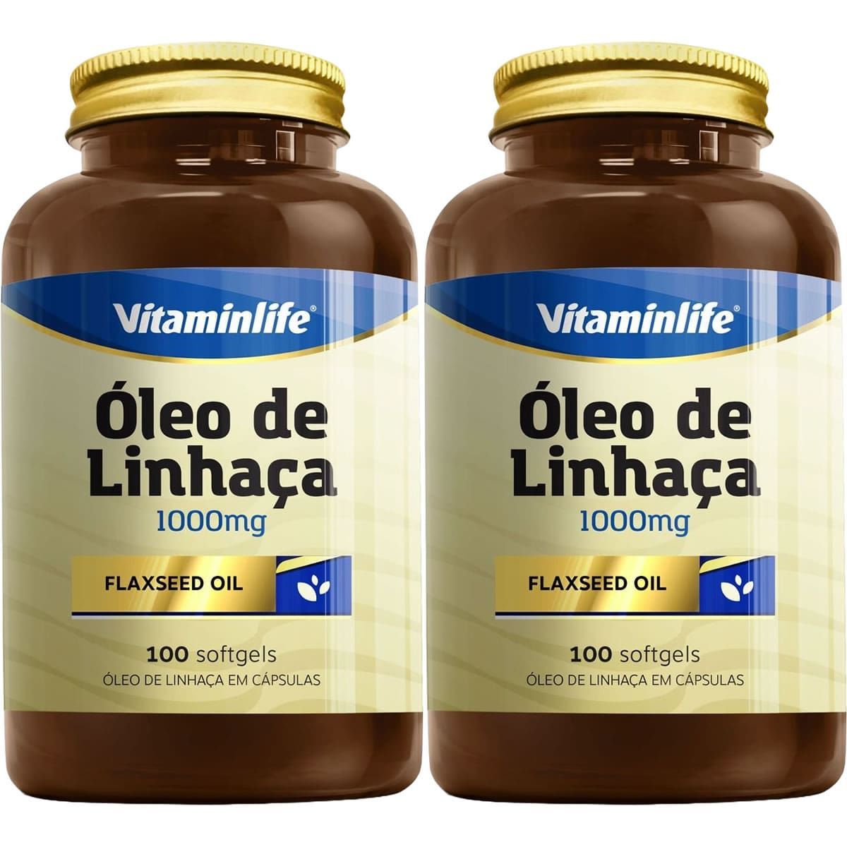 Kit 2X �leo de Linha�a 1000mg - 100 C�psulas - Vitaminlife