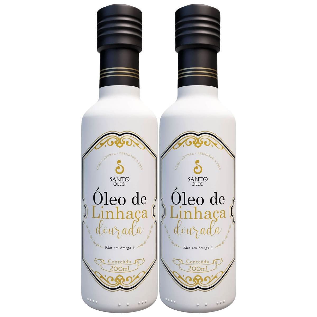 Kit 2X �leo de Linha�a Dourada - 200ml - Santo �leo