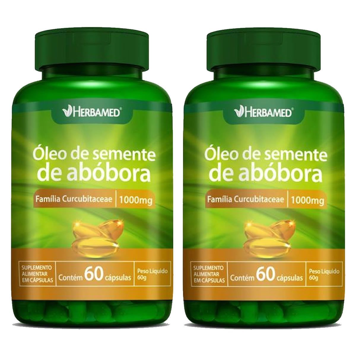 Kit 2X �leo de Semente de Ab�bora - 60 C�psulas - Herbamed