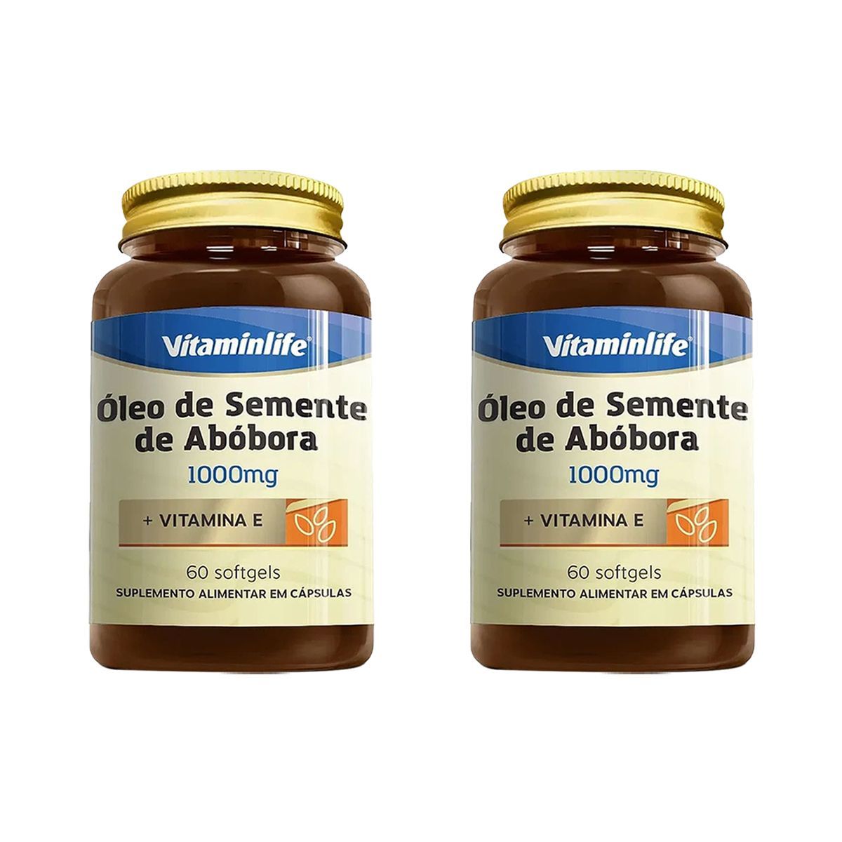 Kit 2X �leo de Semente de Ab�bora - 60 Softgels - VitaminLife