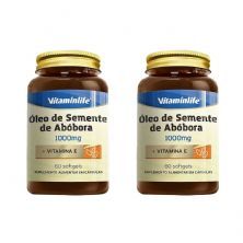 Kit 2X �leo de Semente de Ab�bora - 60 Softgels - VitaminLife