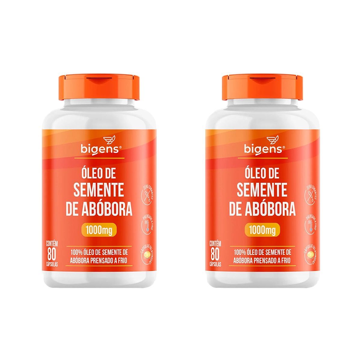 Kit 2X �leo de Semente de Ab�bora - 80 C�psulas - Bigens