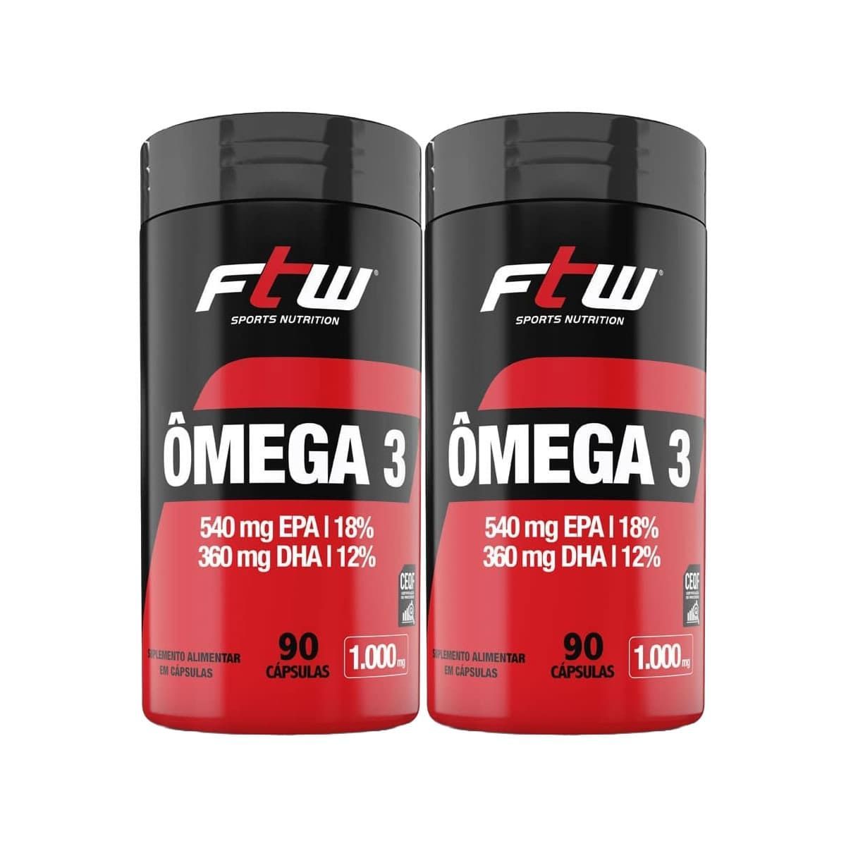 Kit 2X �mega 3 1000mg - 90 c�psulas - FTW