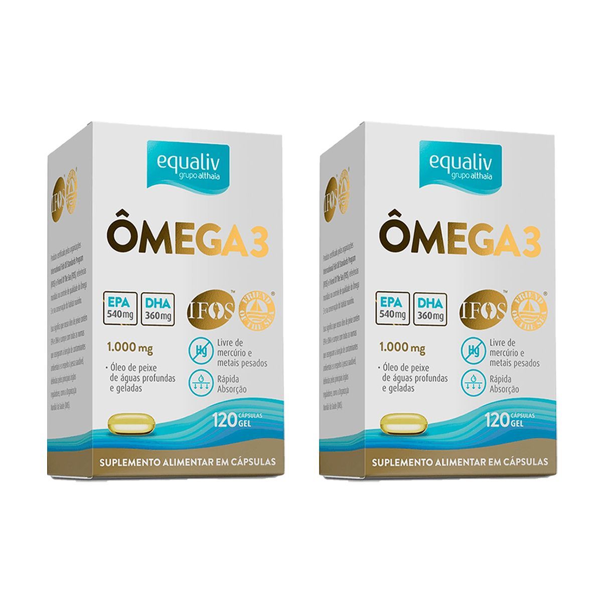 Kit 2X �mega 3 - 120 C�psulas - Equaliv