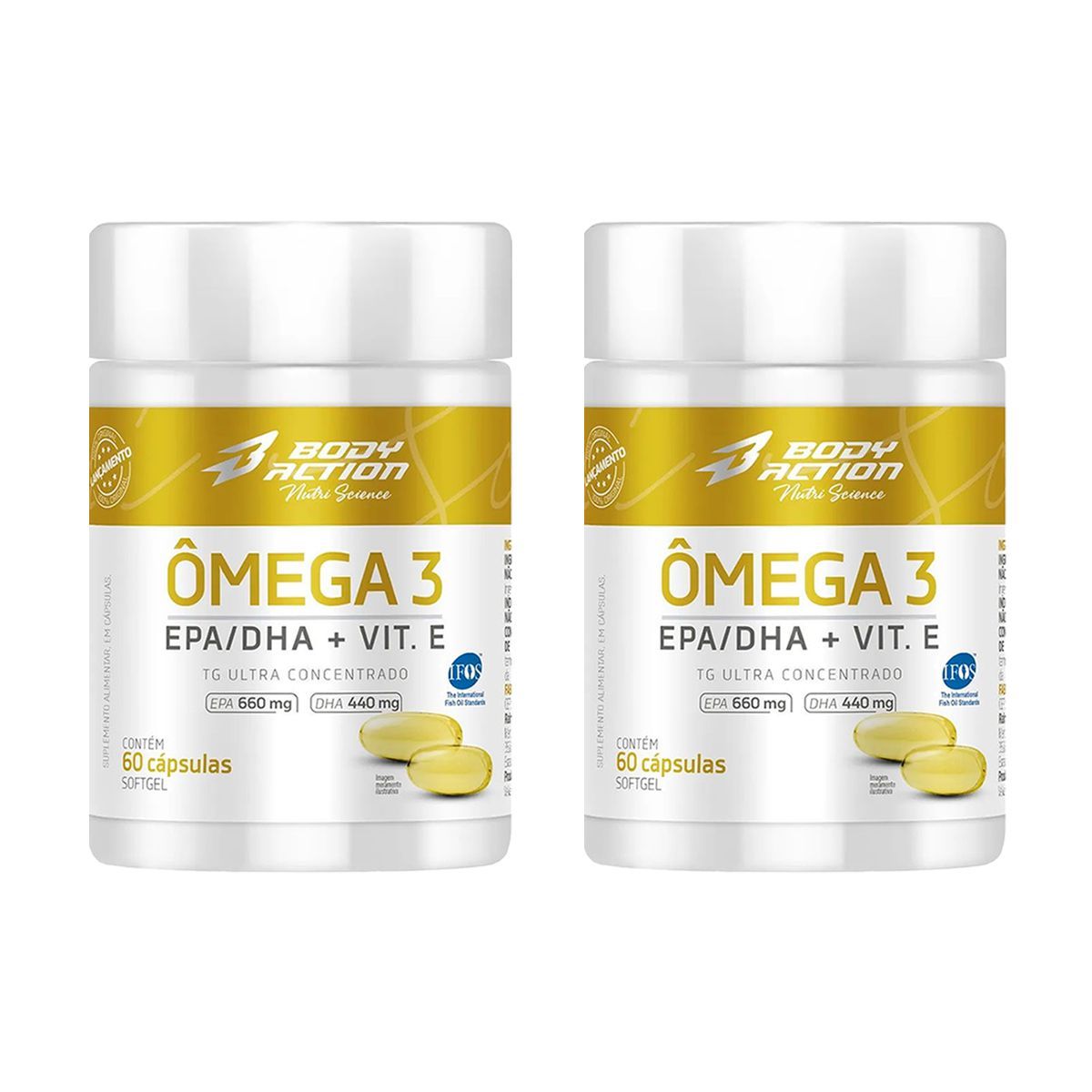 Kit 2X �mega 3 - 60 C�psulas - Body Action