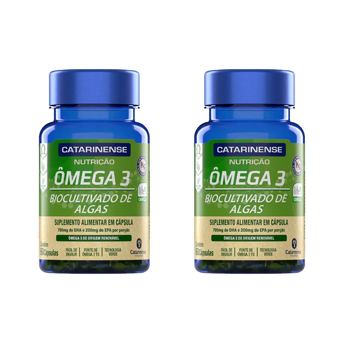 Kit 2X �mega 3 Biocultivado de Algas - 60 C�psulas - Catarinense
